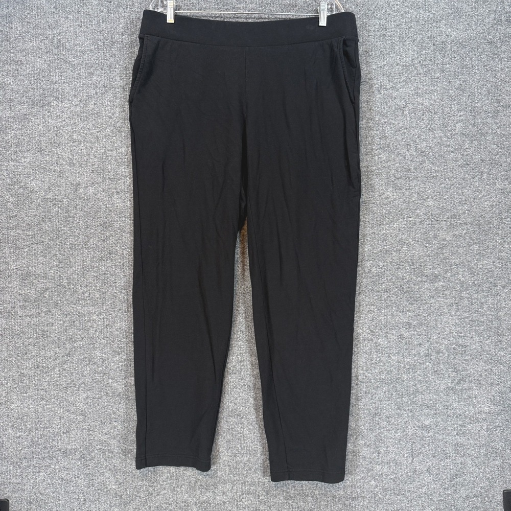 J.JIll Affinity French Terry Pant Women XL Petite Black Slim Leg Stretch Pull On